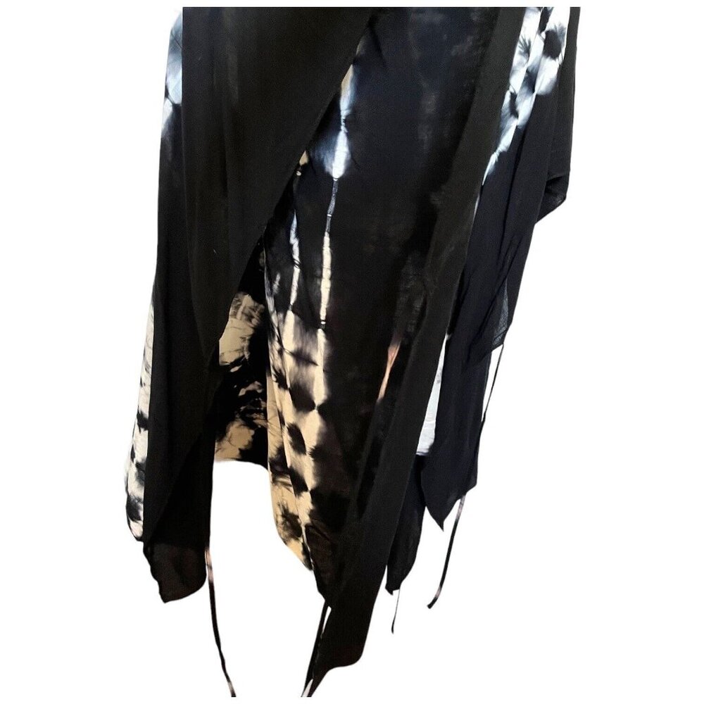 NWT Torrid Womens Black White Tie Dye Swim Coverup Poncho Style Side Ties OS - Picture 6 of 13